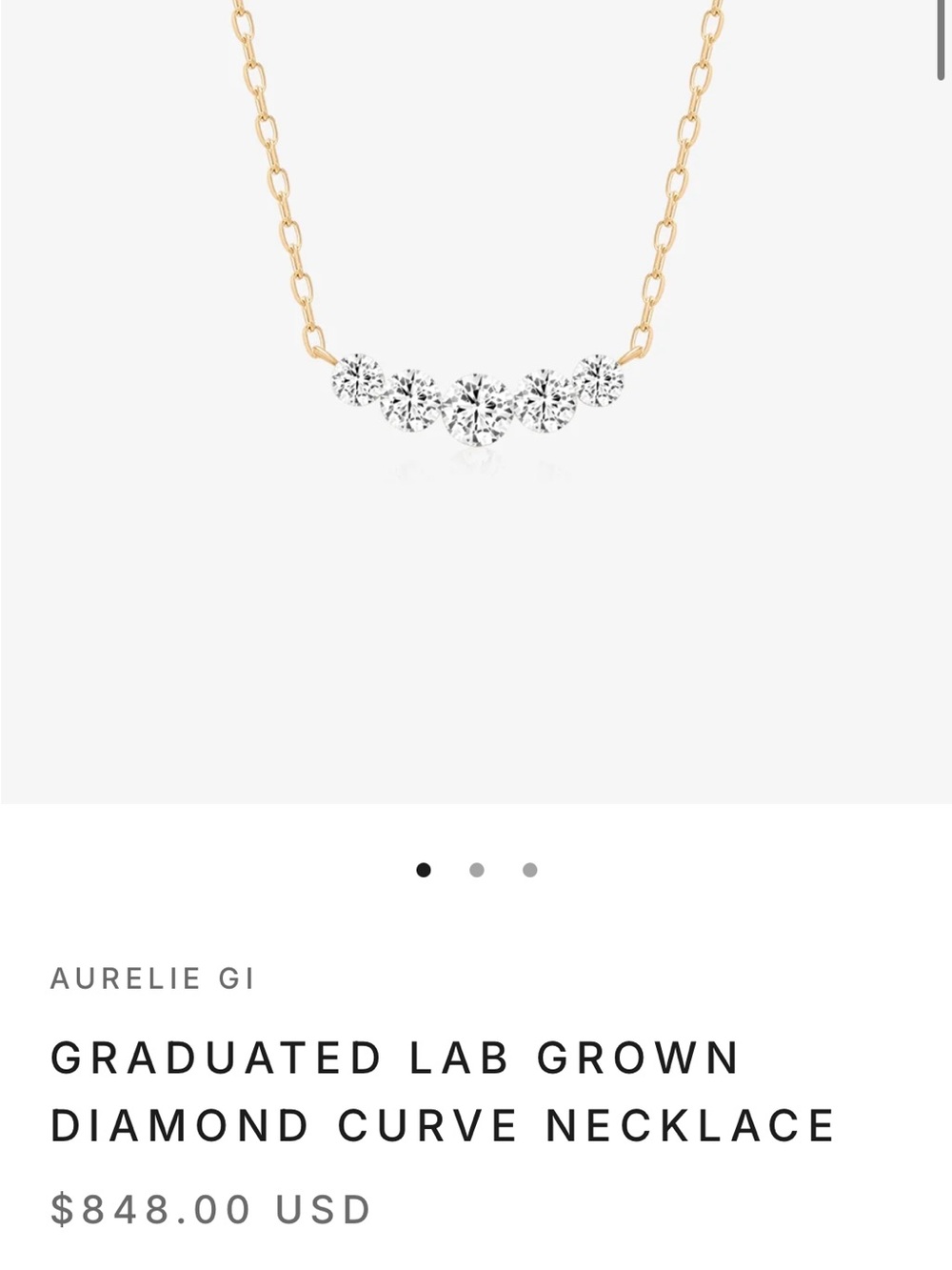 Aureli Gi Gold Necklace with Graduated Lab-Grown Diamonds